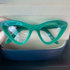 Lapima Isabel Calor Gradient Italian cat-eye green glasses